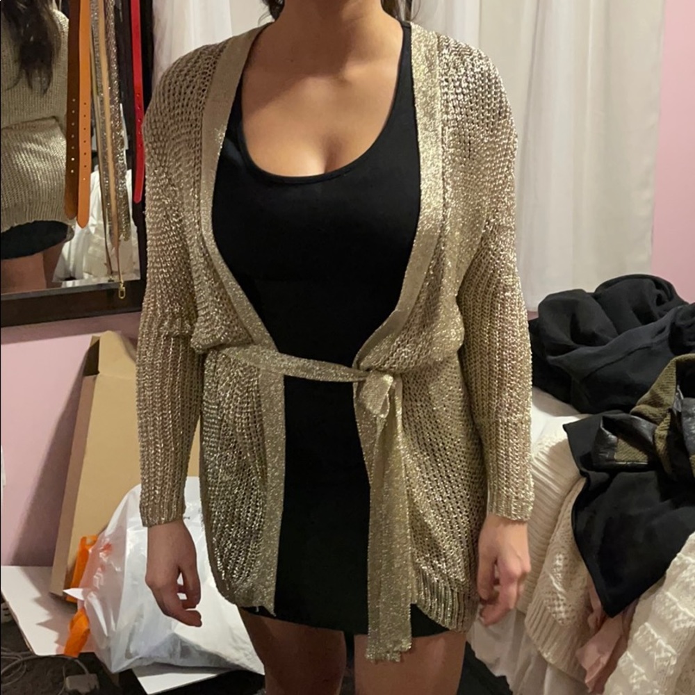 Gold Mesh/Knit Cardigan or Dress